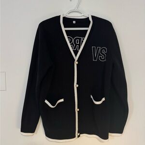Versus by Versace Black Cardigan Sweater